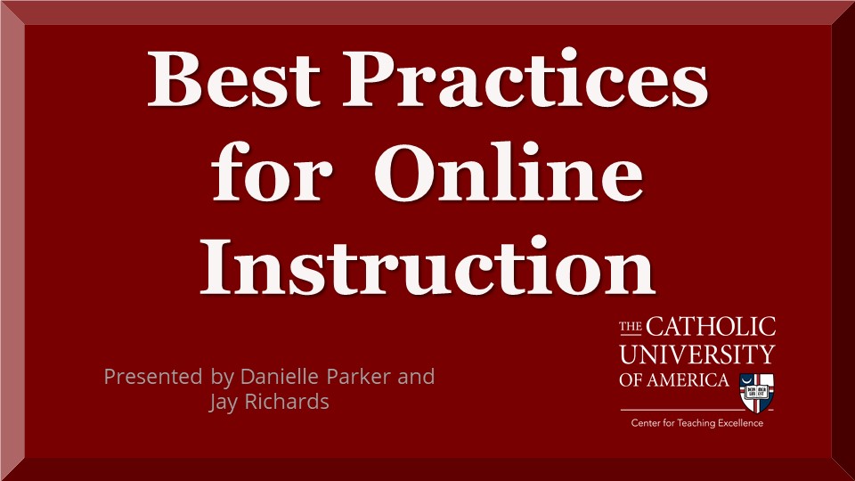 Best Practices for online instruction
