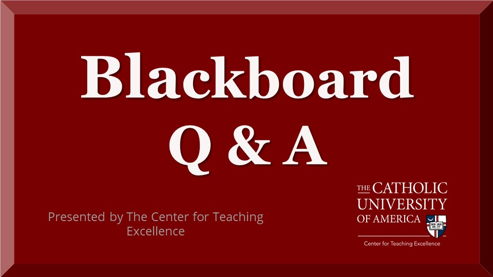blackboard question and answer button