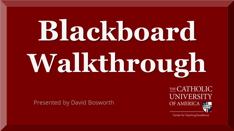blackboard Walkthrough button