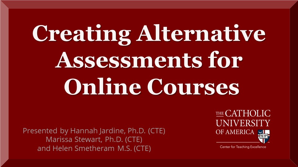 creating alternative assessments button