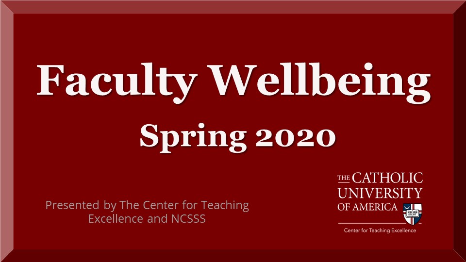 Faculty Wellbeing Spring 2020