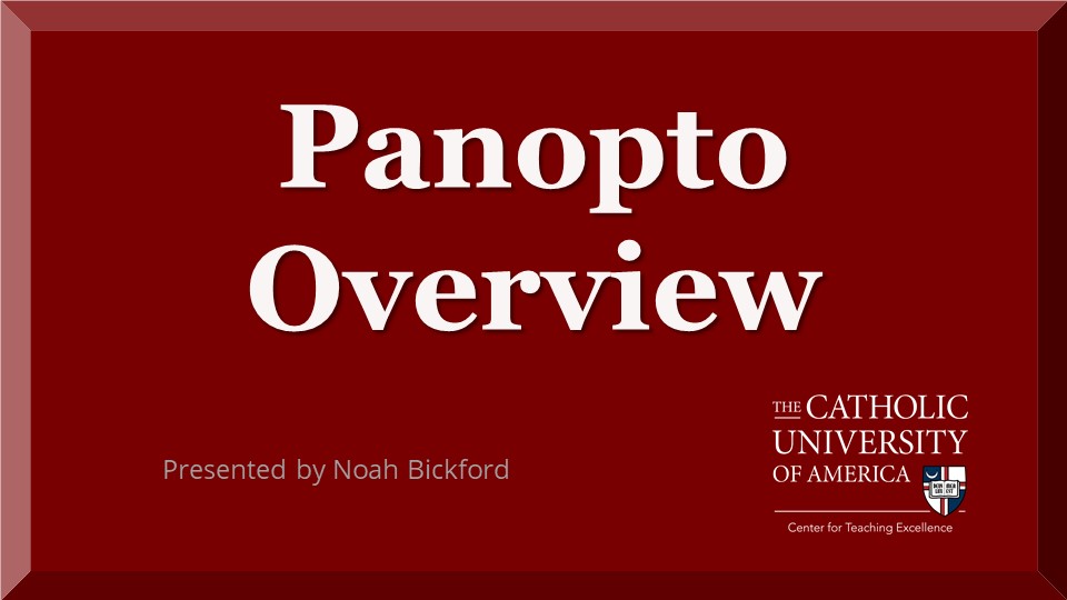 Panopto Overview Button