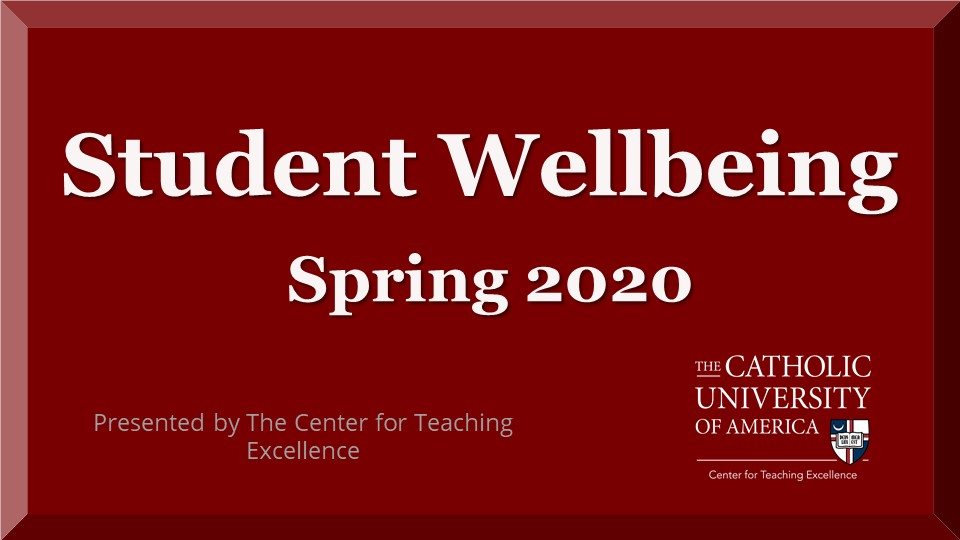 Student Wellbeing from Spring 2020